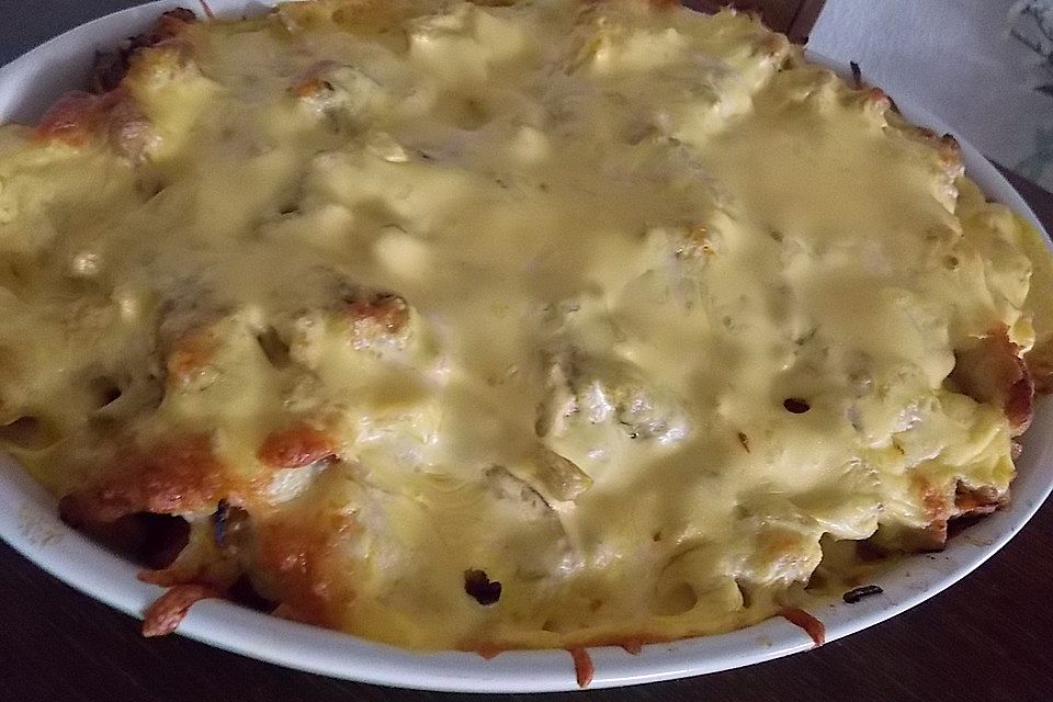 Gyrosauflauf mit Sauce Hollandaise