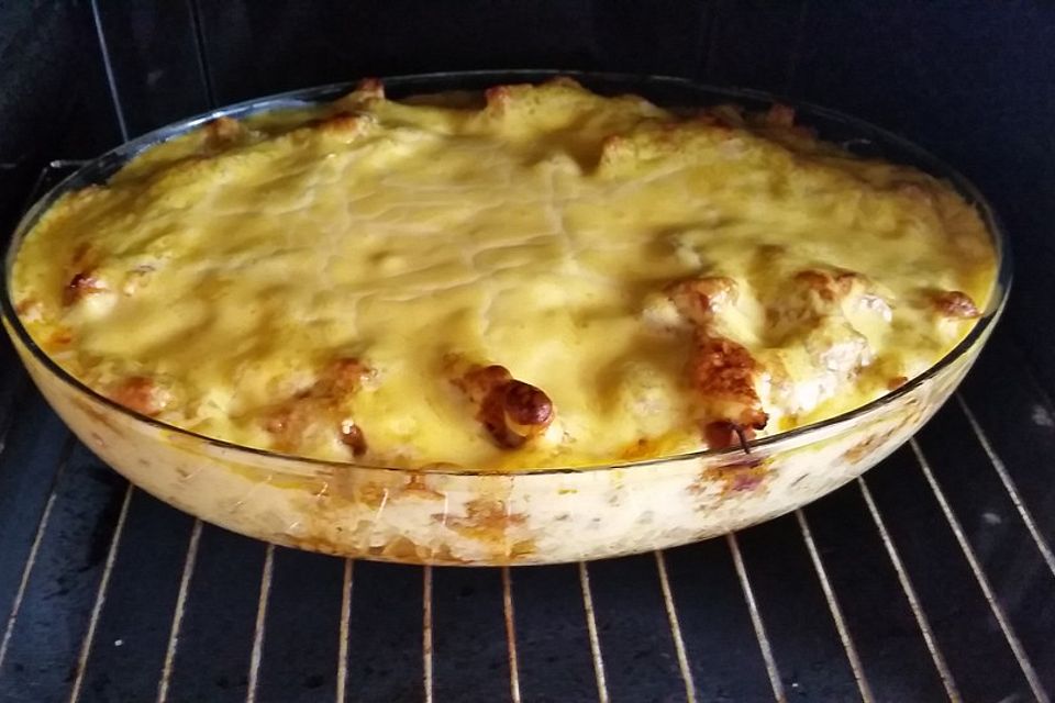 Gyrosauflauf mit Sauce Hollandaise