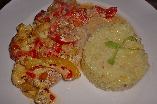 Gratinierte Paprika - Joghurt - Schnitzel| Chefkoch