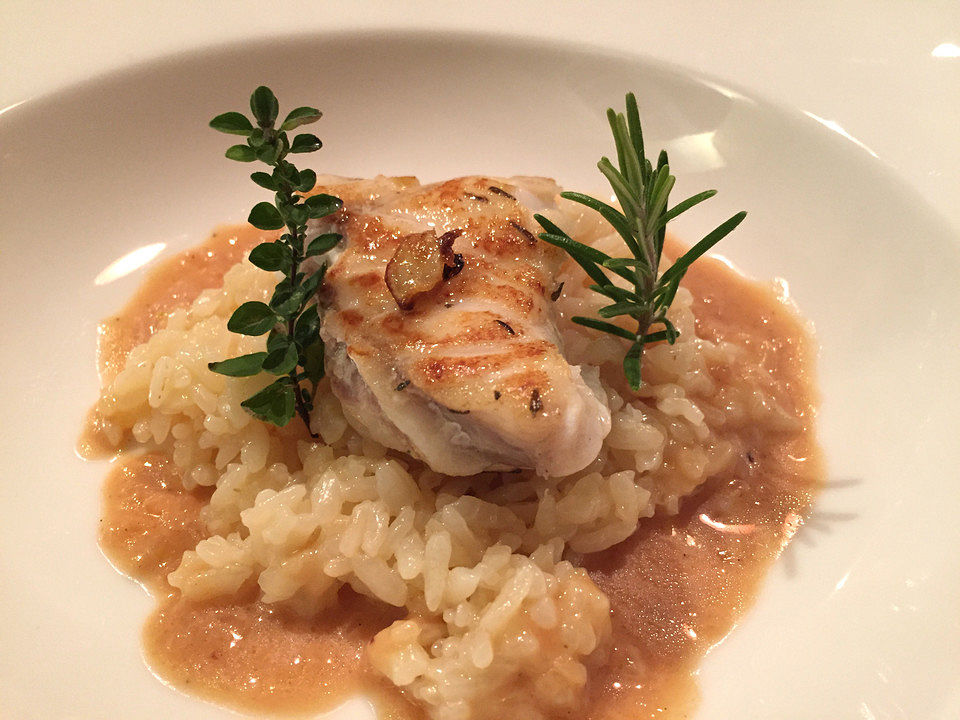 Seeteufelfilet auf Kürbisrisotto
