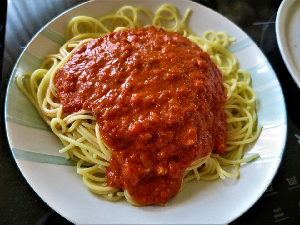 Spaghetti mit Tomaten - Sahne - Sauce von Sandyhase| Chefkoch