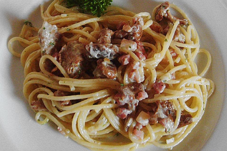 Spaghetti mit Pfifferlingen