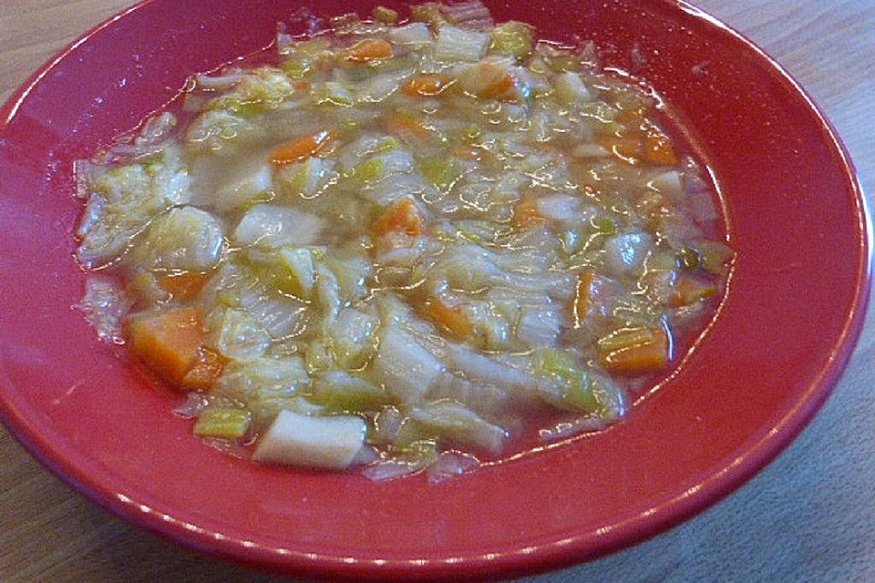 Gemüsesuppe à la fleur, pikant