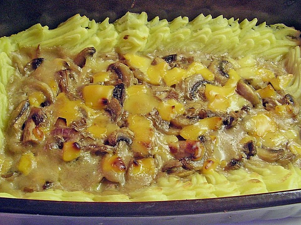 Kartoffelpüree - Auflauf mit Champignons und Käse von Callista| Chefkoch