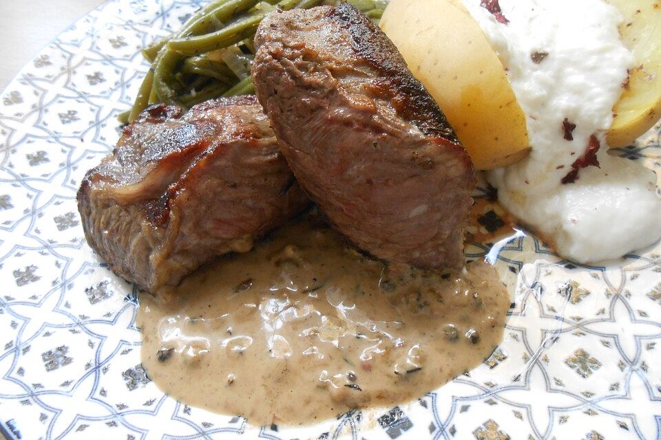 Rinderfilet in Cognac - Sahne - Sauce