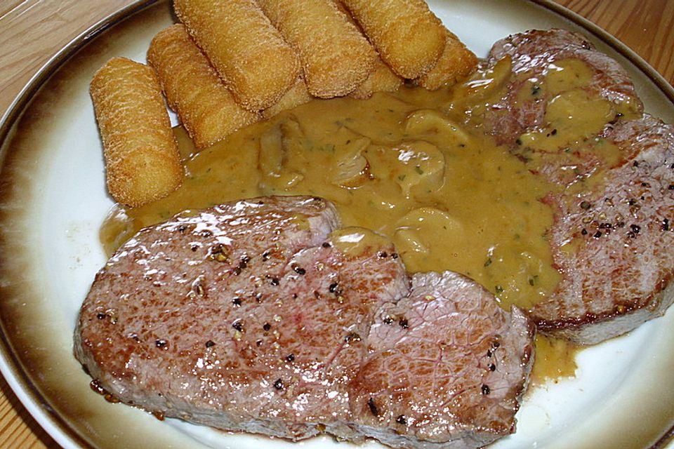 Rinderfilet in Cognac - Sahne - Sauce