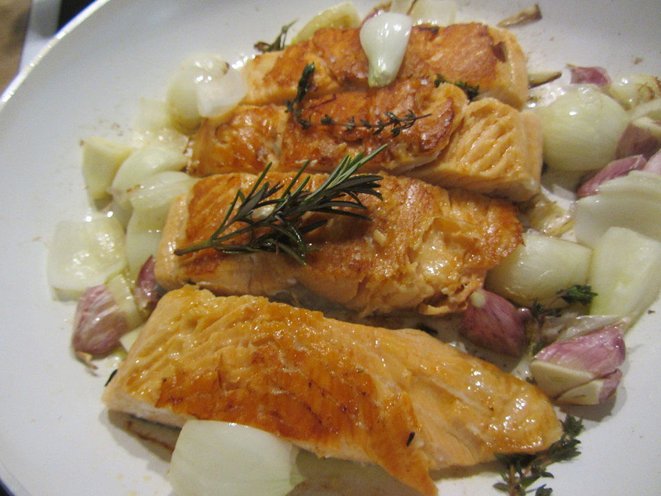 Einseitig Gebratenes Lachsfilet Von Amelie123 Chefkoch 