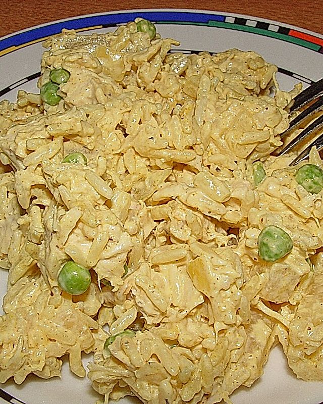 Curry - Reis - Salat mit Hähnchen
