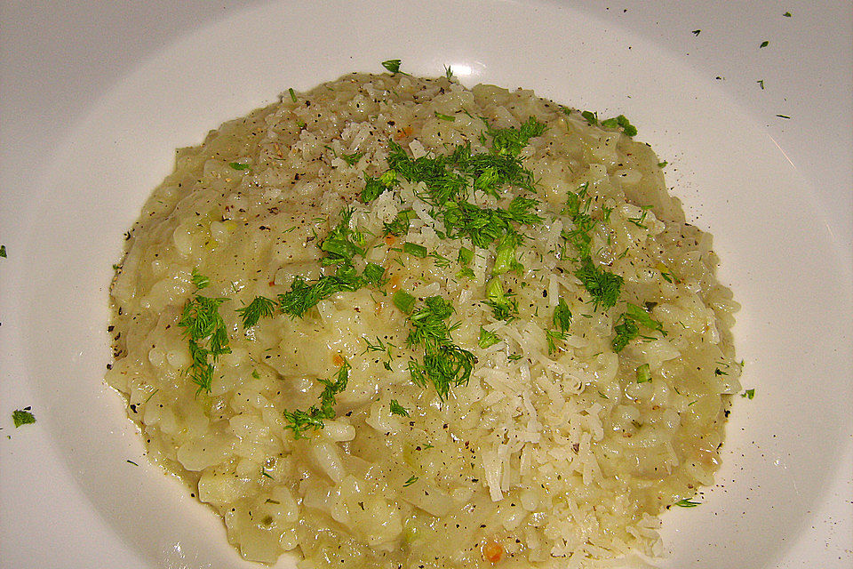 Fenchelrisotto mit Krabben