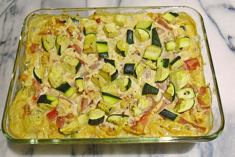 Zucchini - Frischkäse - Auflauf