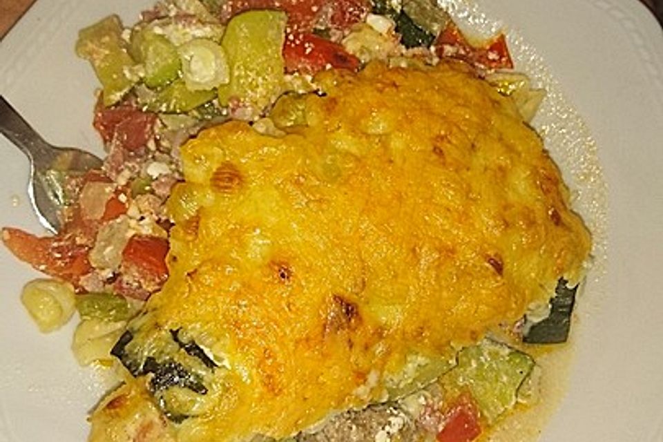 Zucchini - Frischkäse - Auflauf