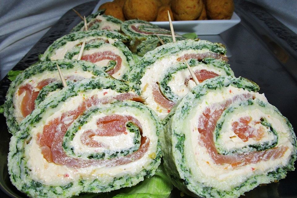 Lachs - Spinat - Roulade