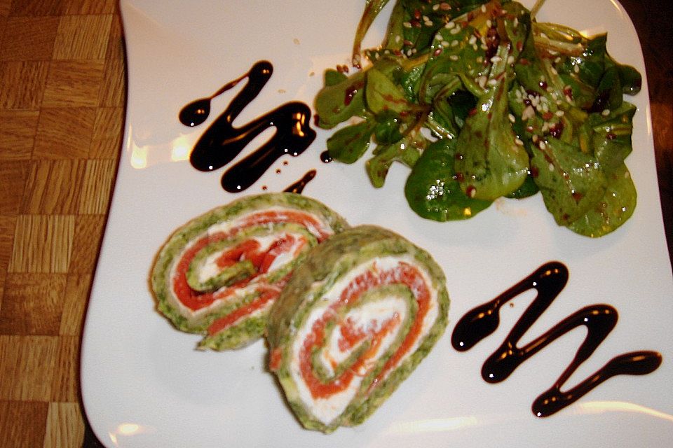 Lachs - Spinat - Roulade