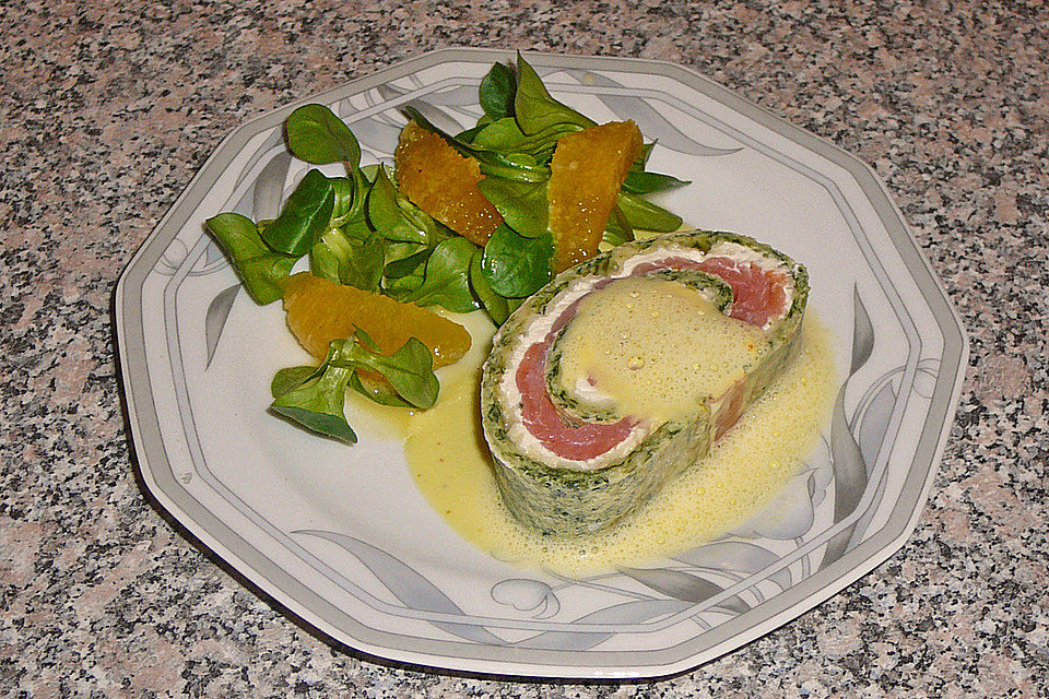 Lachs - Spinat - Roulade