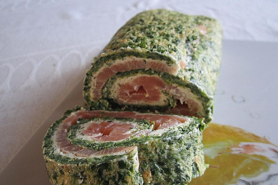 Lachs - Spinat - Roulade