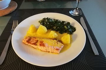 Gebratener Lachs Mit Safransauce Von Annett77 Chefkoch