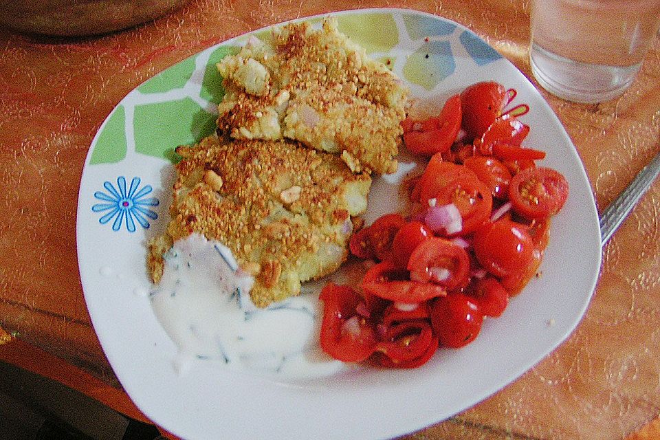 Bratlinge mit Erdnuss - Sesam - Kruste