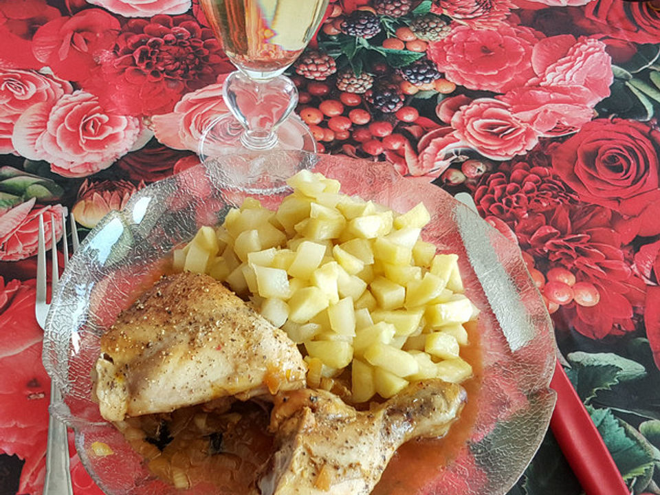 Hähnchen - Tajine mit karamellisierten Äpfeln und Birnen von Juliet15 ...