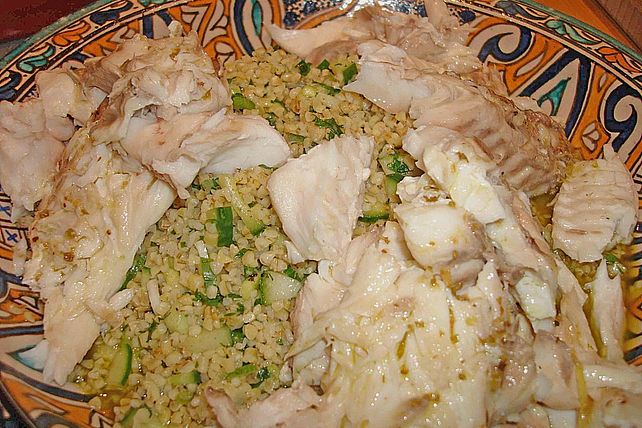 Wolfsbarsch mit Oliven - Mandel - Couscous von bushcook| Chefkoch