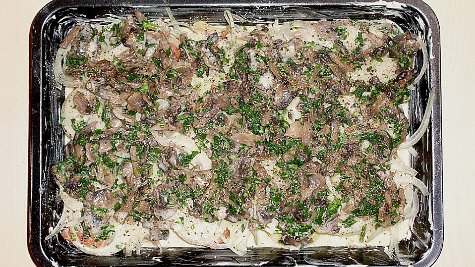 Lachs - Kartoffel Gratin mit Champignon - Rahm von Corela1