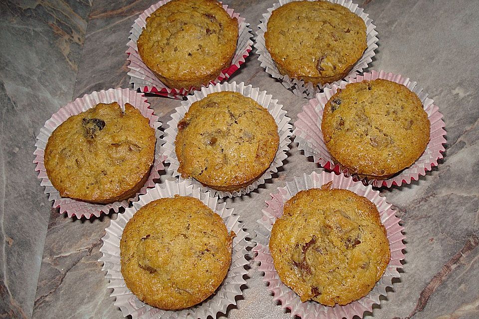 Stollenmuffins mit Datteln und Aprikosen