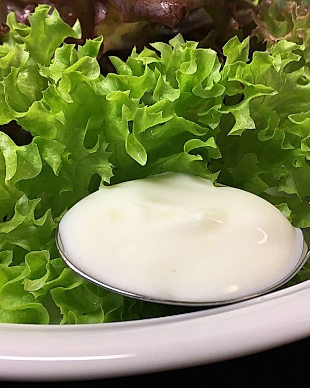 Grüner Salat mit Joghurtsoße