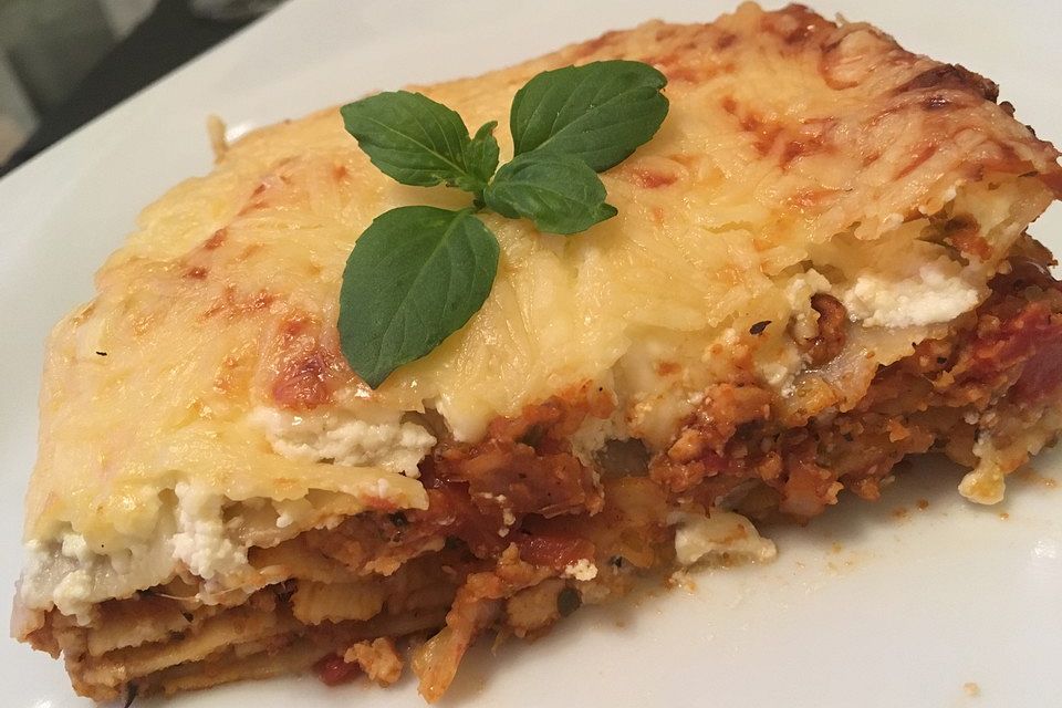 Vegetarische Lasagne mit Tofu