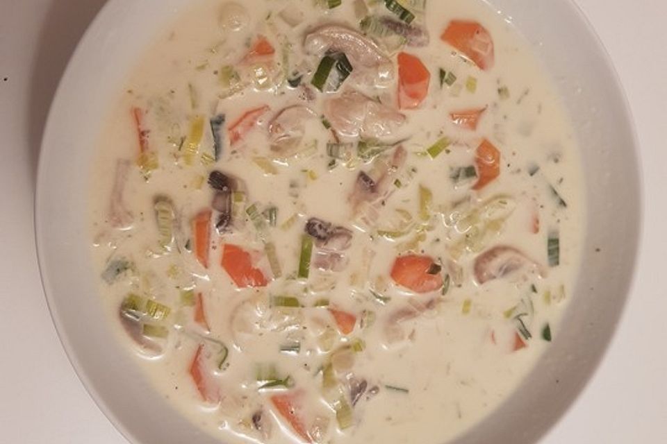 Vegetarische Käse - Gemüse - Suppe