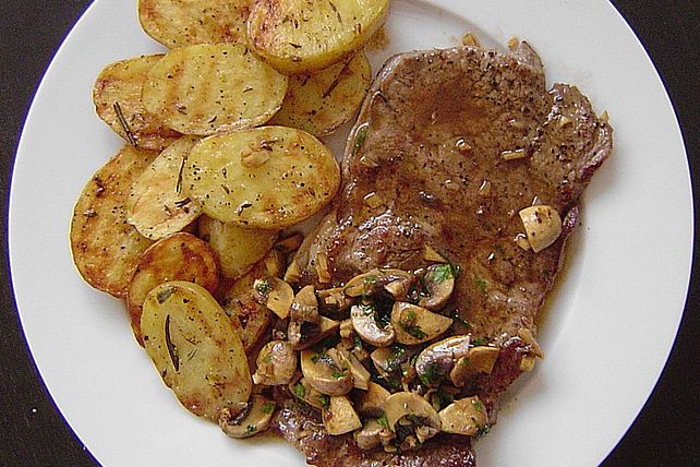 Champignon - Rostbraten mit Rosmarinkartoffeln von Dany_da_Cook| Chefkoch