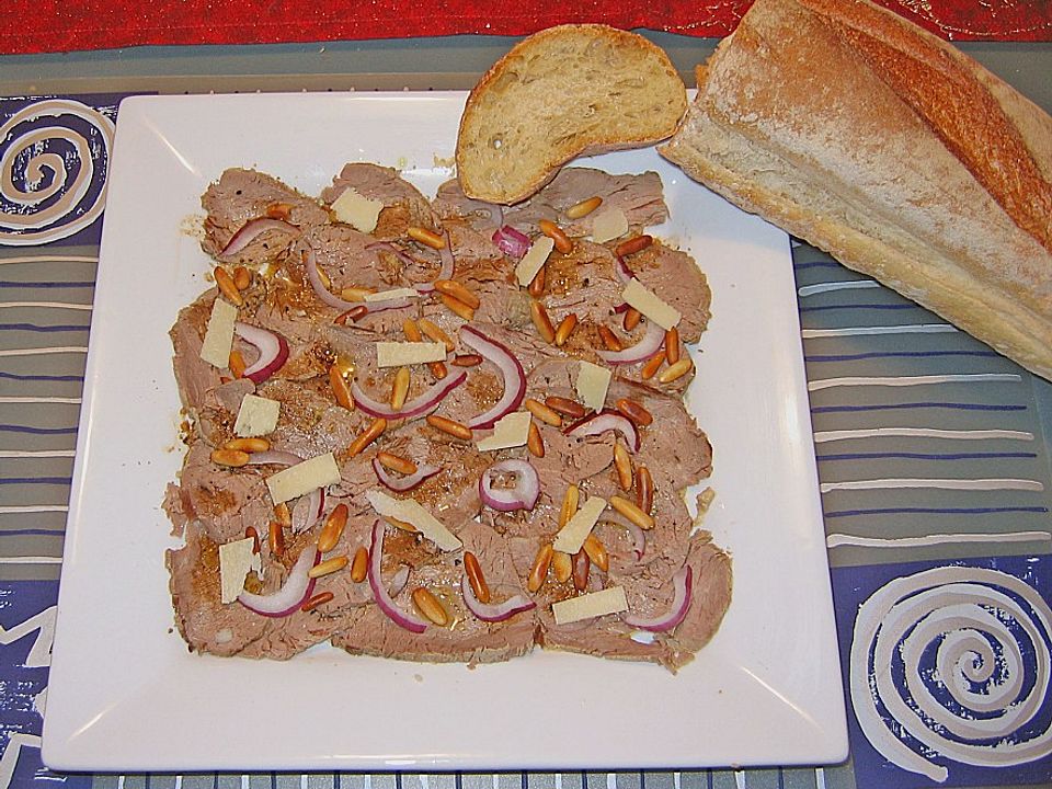 Carpaccio vom Rind, aus gekochtem Fleisch von chrisse123| Chefkoch