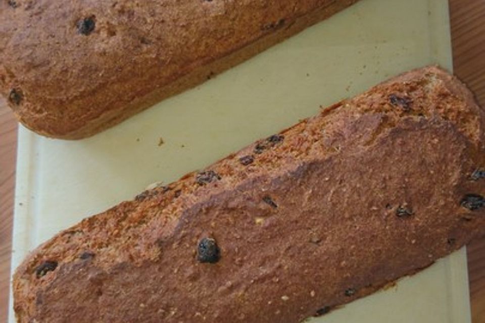 Schnelles Vollkorn - Rosinenbrot