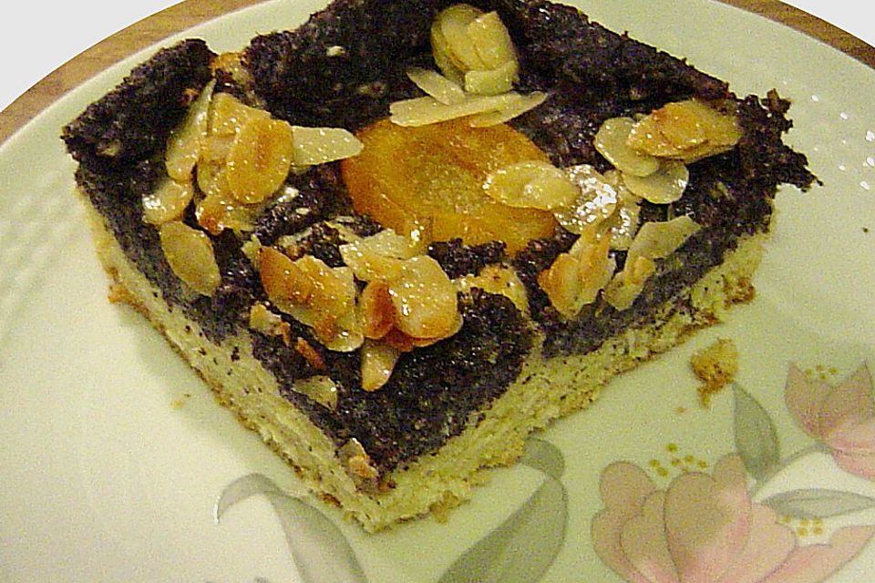 Aprikosen - Mohn - Hefeteigkuchen