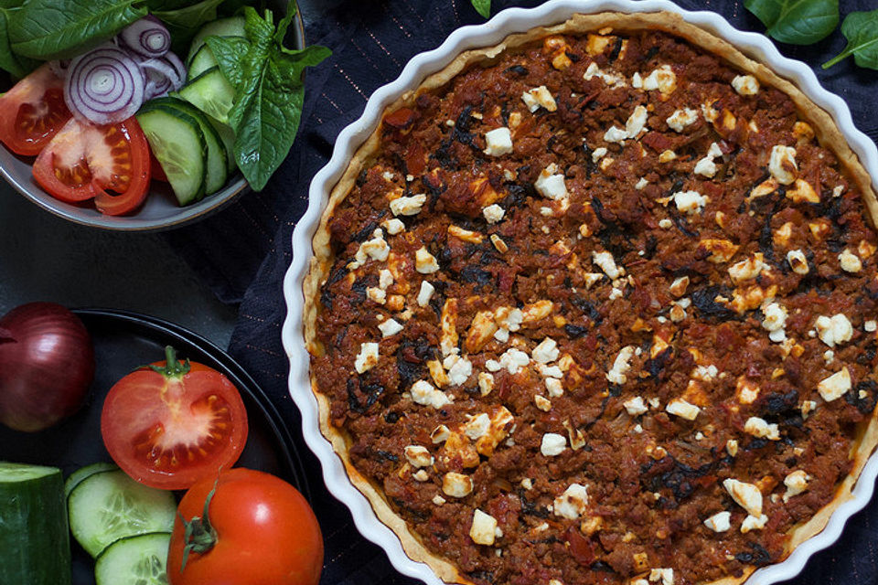 Quiche mit Lamm - Hackfleisch und orientalischer Note