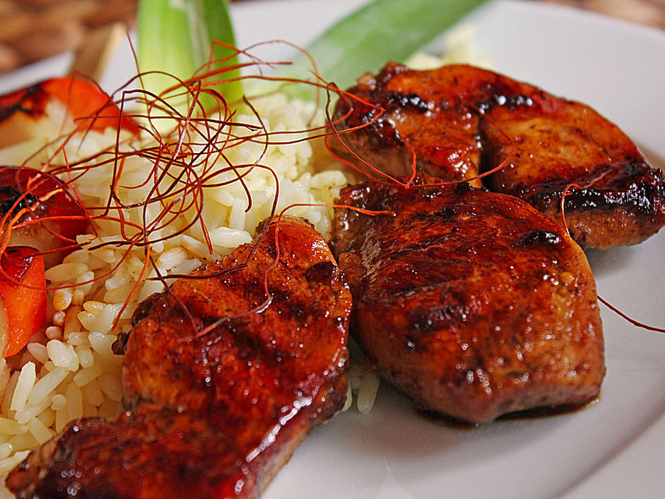 Karibisches Hähnchenfilet mit Paprika-Ananas-Spieß von Juliet15| Chefkoch
