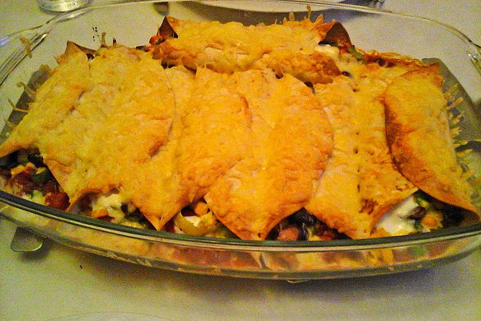 Enchiladas mit scharfer Füllung