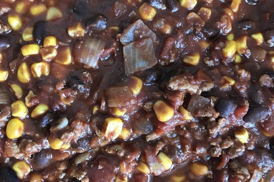 Chili con Carne mit  Zartbitterschokolade