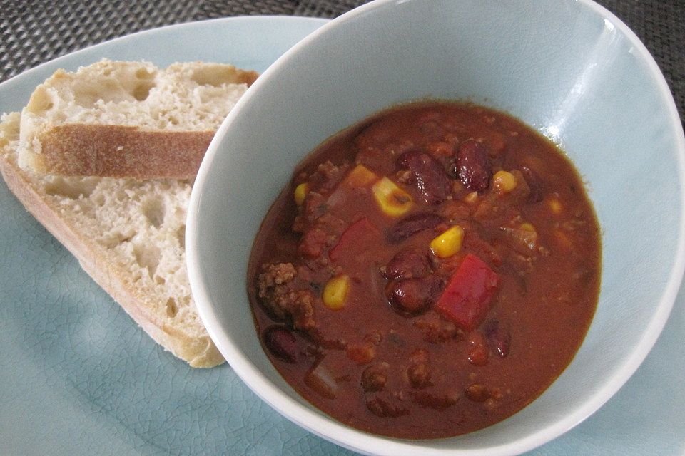 Chili con Carne mit  Zartbitterschokolade