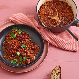 Chili con Carne mit  Zartbitterschokolade