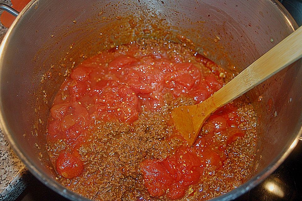 Chili con Carne mit  Zartbitterschokolade