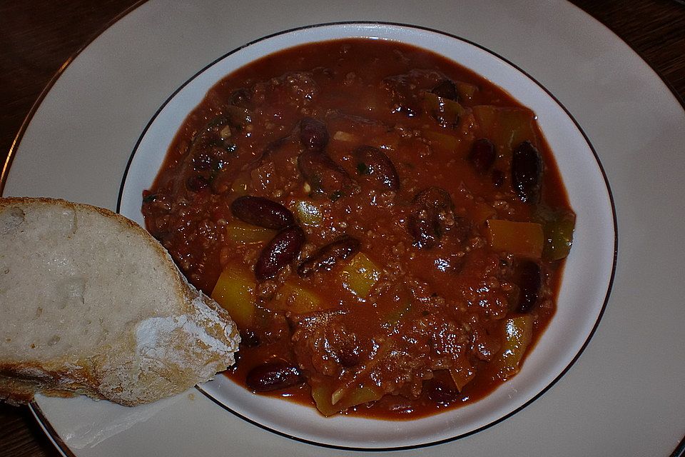 Chili con Carne mit  Zartbitterschokolade