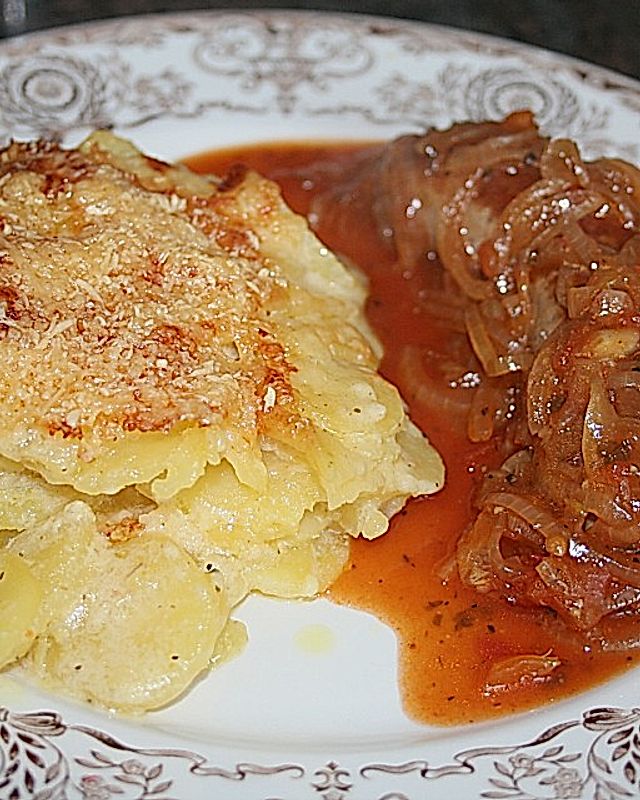 Schnelles Kartoffelgratin mit Sauce Béchamel