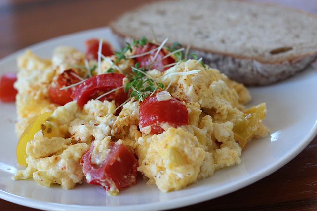 R Hrei Mit Tomate Und Schafsk Se Von Plumbum Chefkoch