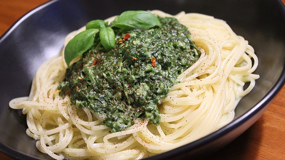 Spaghetti Mit Spinatsauce Von Nudelliebe Chefkoch