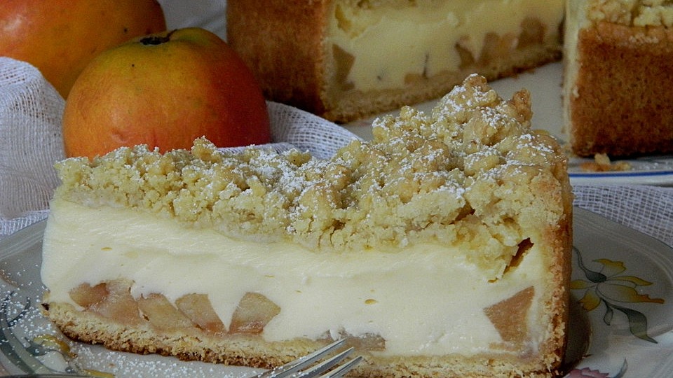 Apfelkuchen Mit Vanillecreme Und Streuseln Von Musikaro Chefkoch