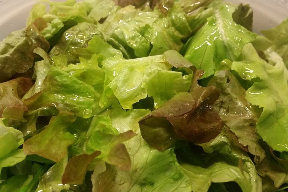 Grüner Salat mit Zucker