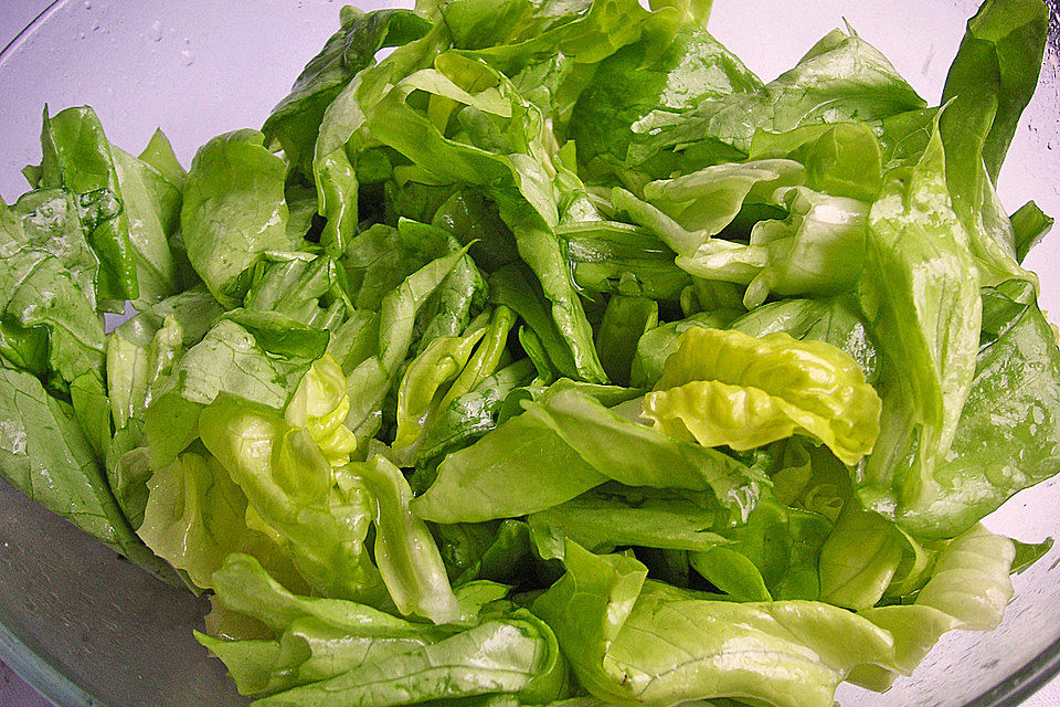 Grüner Salat mit Zucker