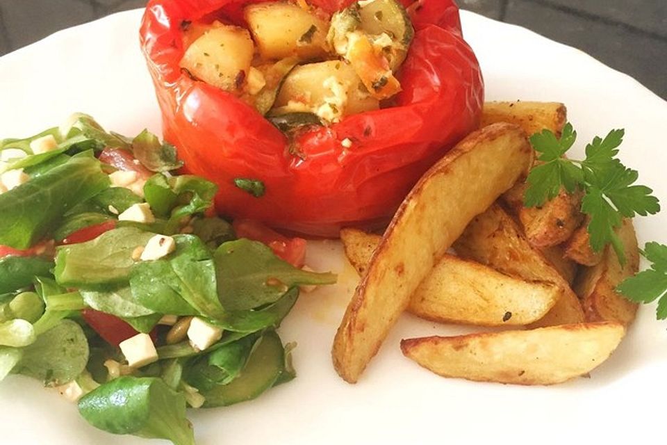 Paprika gefüllt mit Kartoffeln