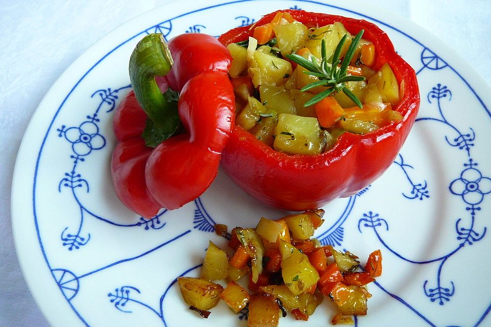 Paprika gefüllt mit Kartoffeln