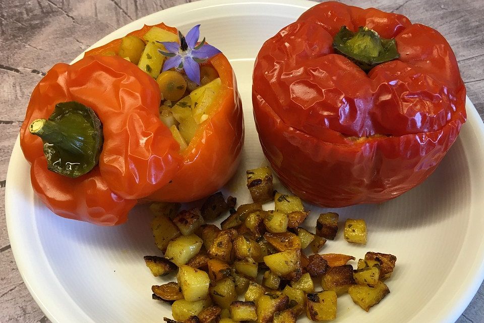 Paprika gefüllt mit Kartoffeln