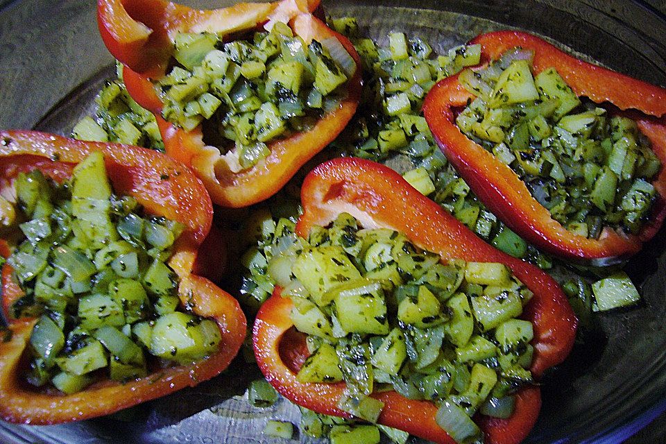 Paprika gefüllt mit Kartoffeln